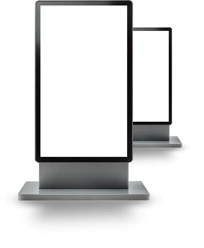 Screens with advertisements